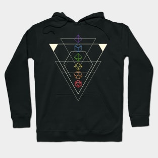 Minimalist Polyhedral Dice Set Slaying Dragons in Dungeons Hoodie